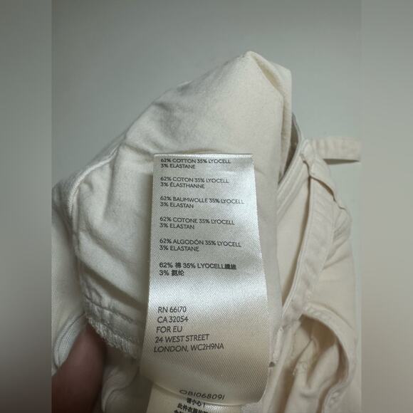 Anthropologie Twill Cream Straight Boyfriend Fit Canvas Size 32/ 14 EUC Ankle - Picture 2 of 7